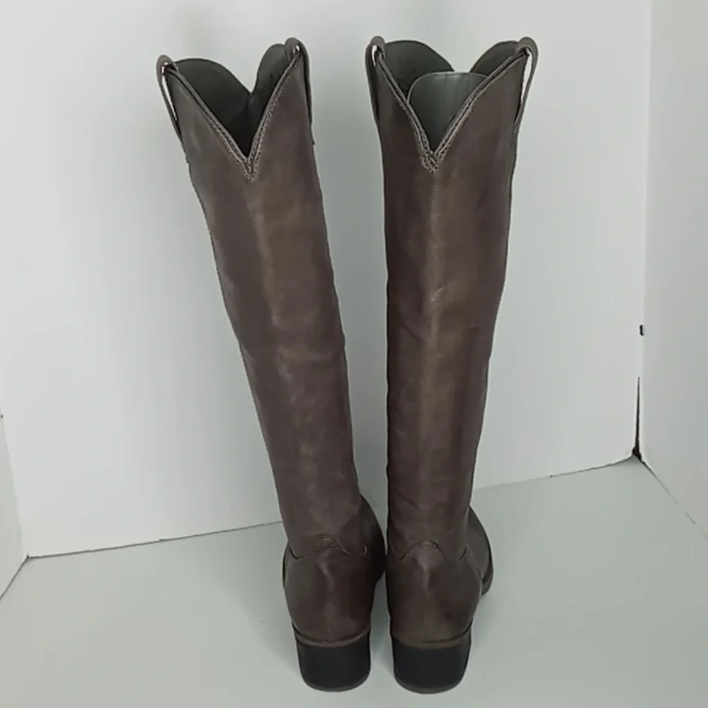 Lucky Brand - Knee High Distressed Leather Boots - Lp-Hippie - Ash Gray - 6.5M